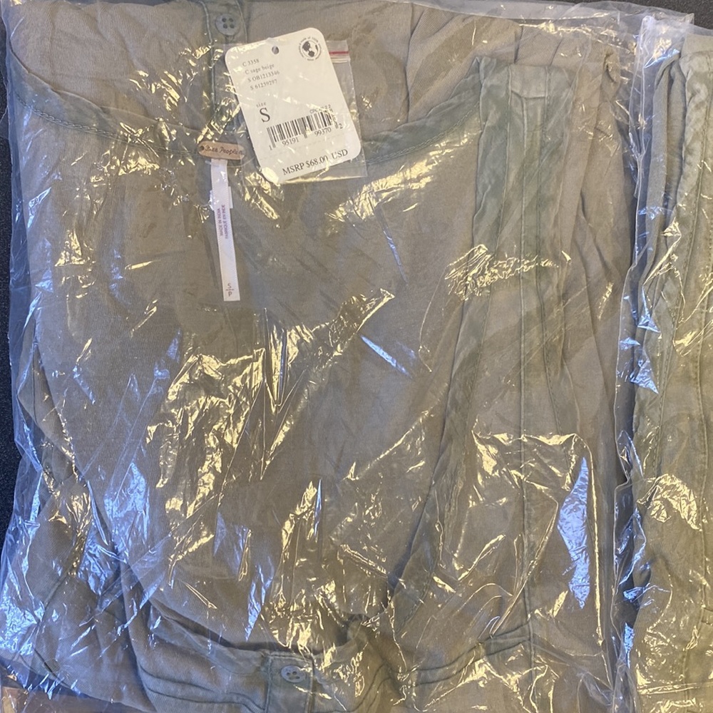 NWT FREE PEOPE Brooke Tunic Sage Beige - Picture 3 of 4